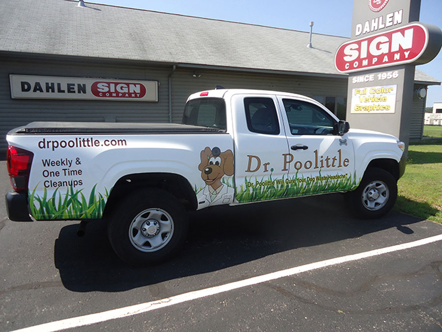 Car Wrap designed by Dahlen Sign Company with Dr. Poolittle