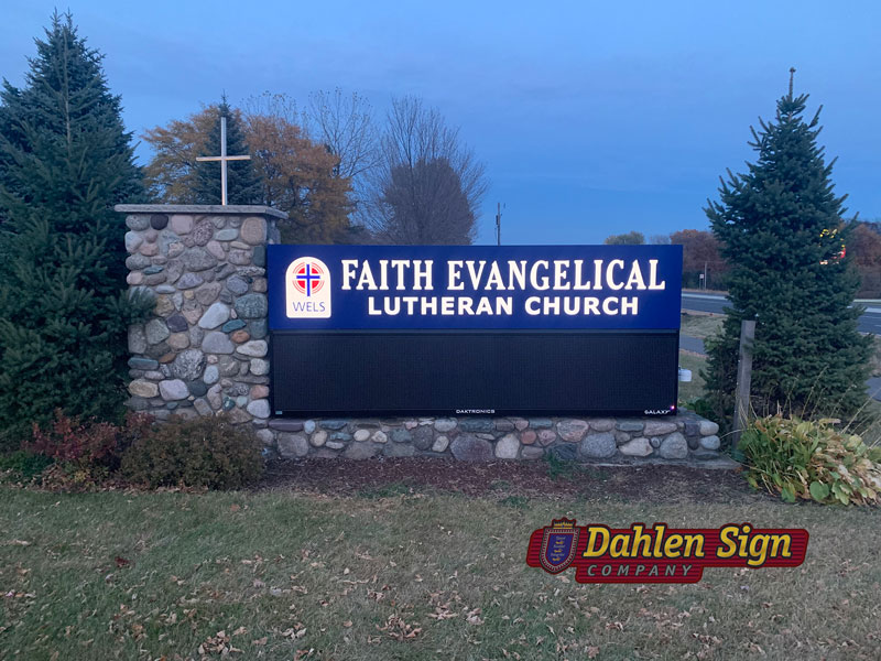 Faith Evangelical Lutheran Church made by Dahlen Sign Company