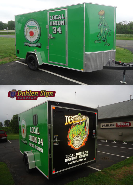 Custom trailer wrap made by Dahlen Sign Company