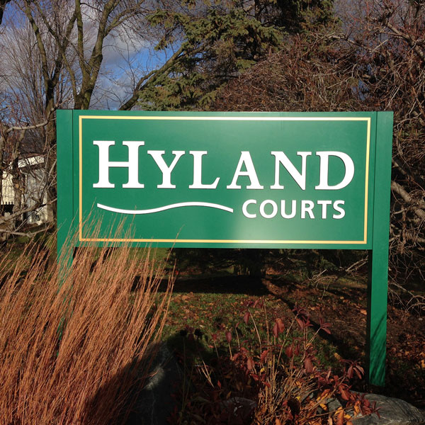 Hyland Courts designed and made by Dahlen Sign Company