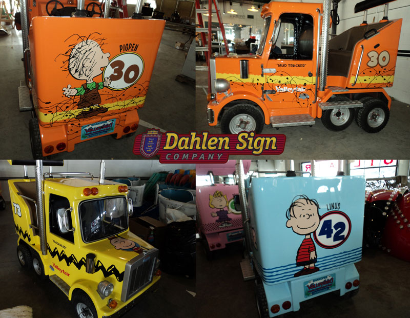 Valleyfair Peanuts car wraps designed by Dahlen Sign Company