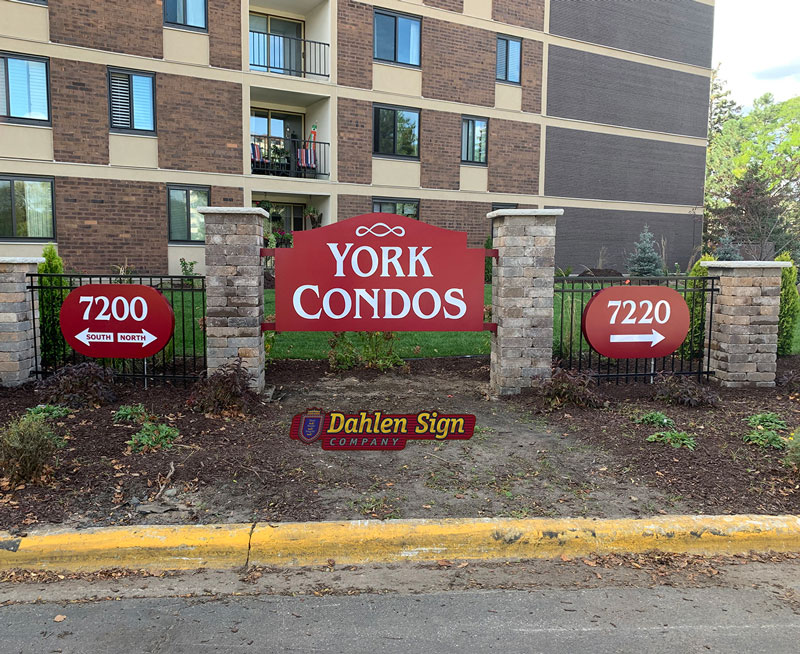 York Condos sign constructed by Dahlen Sign Company
