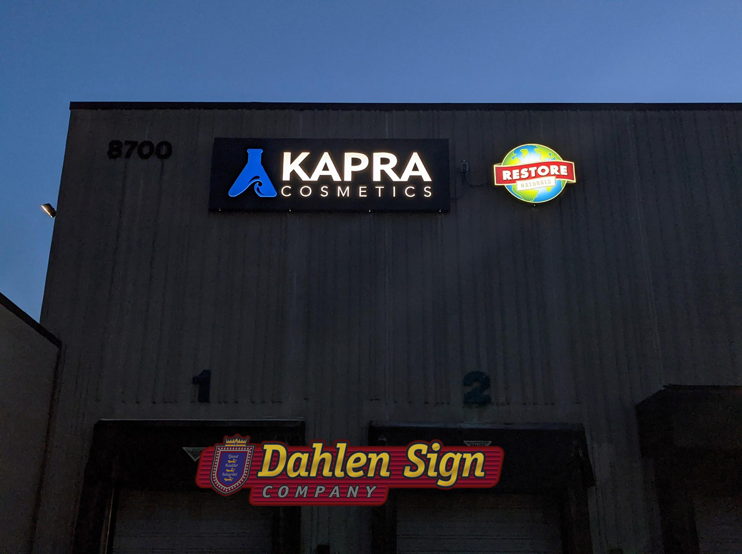 Lighted backlit wall sign made for Kapra Cosmetics